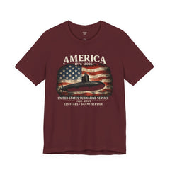America 250th Submarine 125th Flag T-Shirt — Vintage USA Military Tee