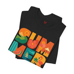 Summer Graphic Tee — Colorful Tropical "SUMMER" Typography T-Shirt