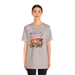 Happy 4th Of July Burger and Mug Graphic, Unisex Jersey Short Sleeve Tee
