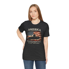 America 250th Submarine 125th Flag T-Shirt — Vintage USA Military Tee