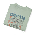 Whales and Dolphins, Ocean Vibes -  Graphic Unisex Garment-Dyed T-shirt