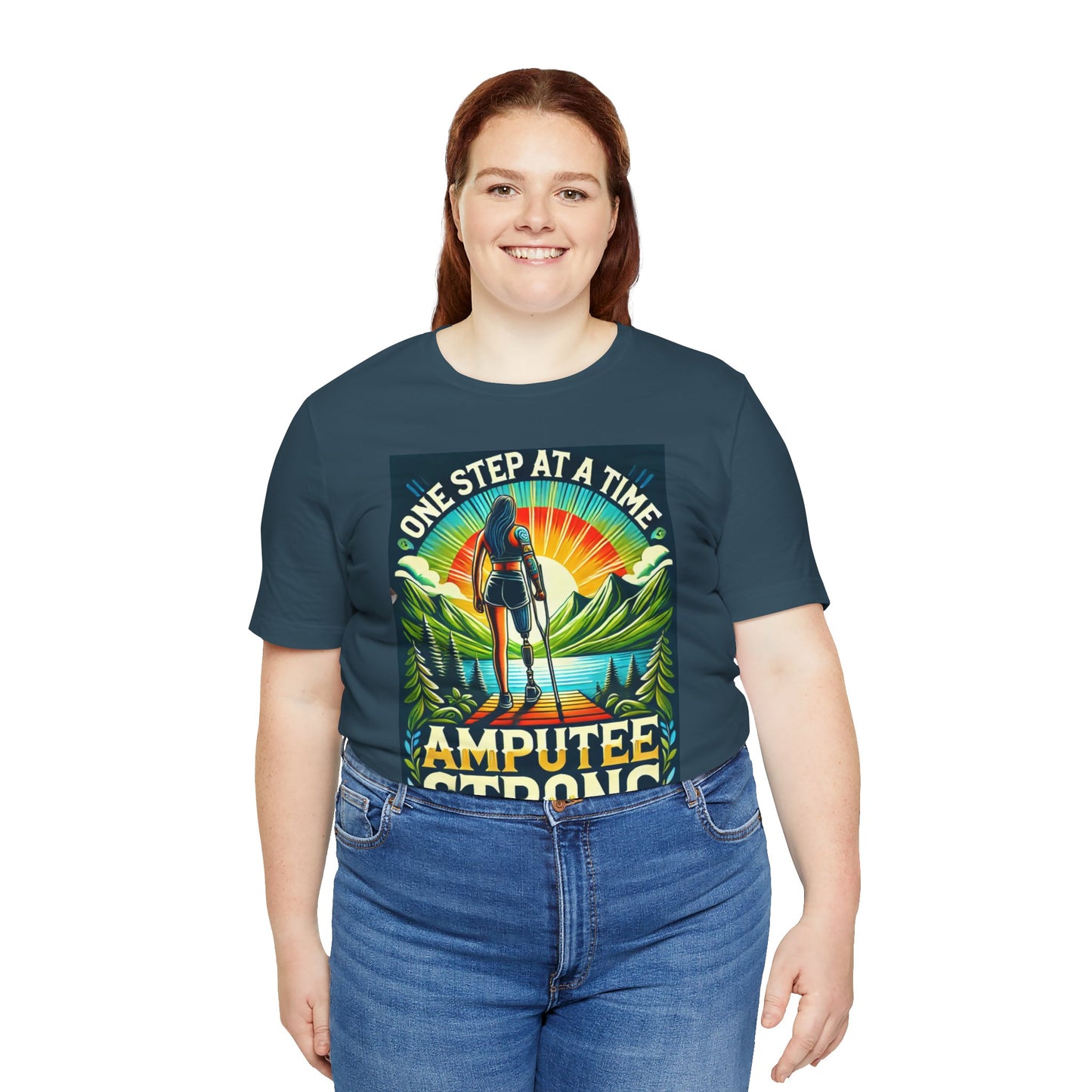 Woman Leg Amputee Amputee Strong  - Graphic Unisex Jersey Short Sleeve Tee