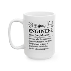 Engineer Definition Ceramic Mug — Funny STEM Gifts for Engineers (11oz, 15oz)