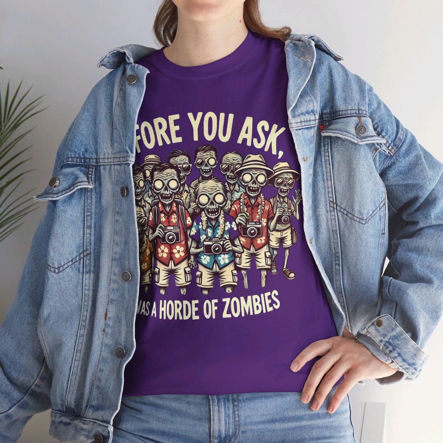 Before You Ask It Was A Horde Of Zombies - Unisex Garment-Dyed T-shirt