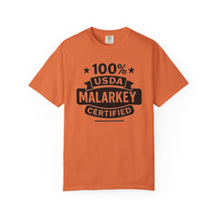 100% USDA Malarkey Certified T-Shirt, Funny Tee, Gift for Farmers, Humorous Apparel, Casual Wear, Agricultural Humor