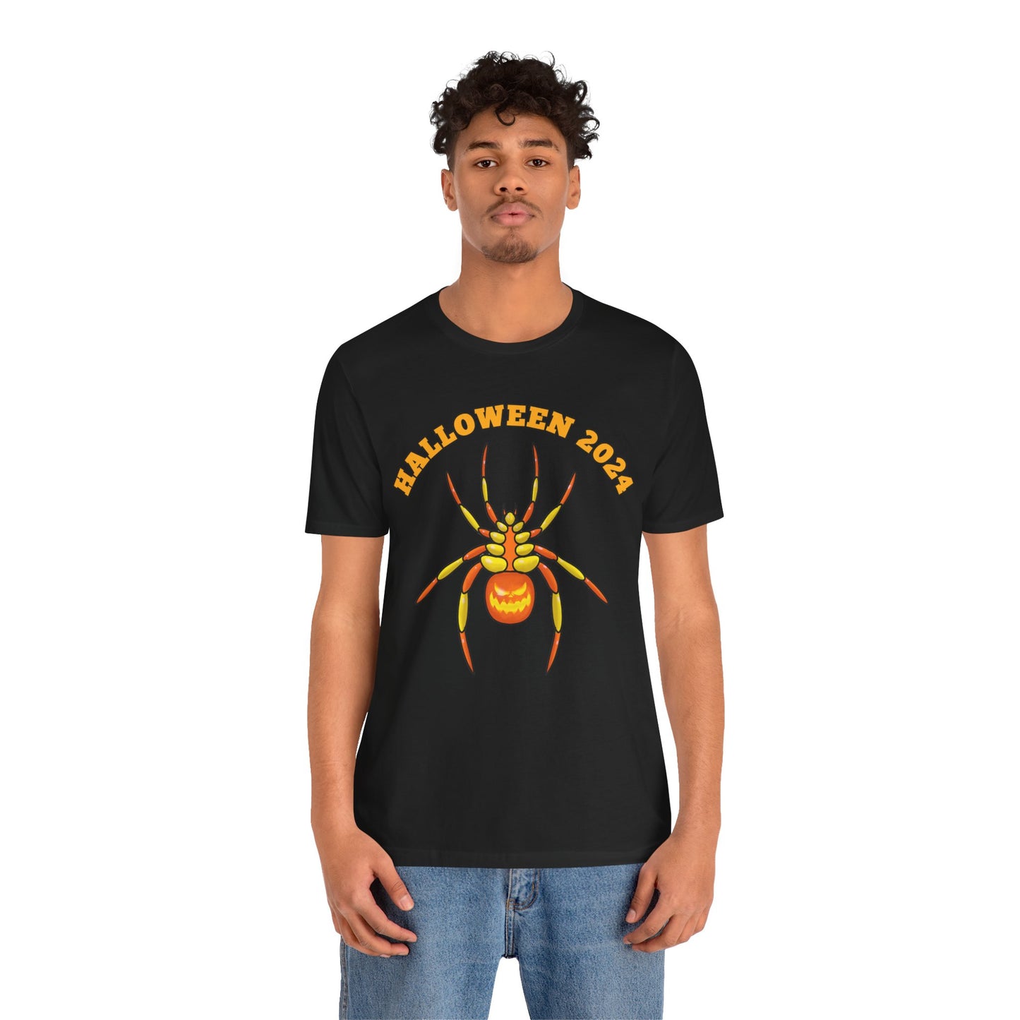 Halloween 2024 Pumpkin Spider - Graphic Unisex Jersey Short Sleeve Tee