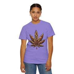 Vintage Leopard Cannabis Leaf T-shirt — Weed Lover Stoner Gift