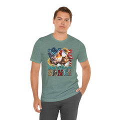 Land Of The Free RANGE Chicken Graphic, Unisex Jersey Short Sleeve Tee