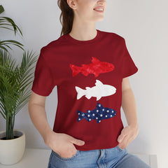 Patriotic Trout T-Shirt — Red White & Blue Fish Tee