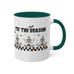 Halloween Tis The Season Skeletons & Pumpkins Graphic 11oz Mug