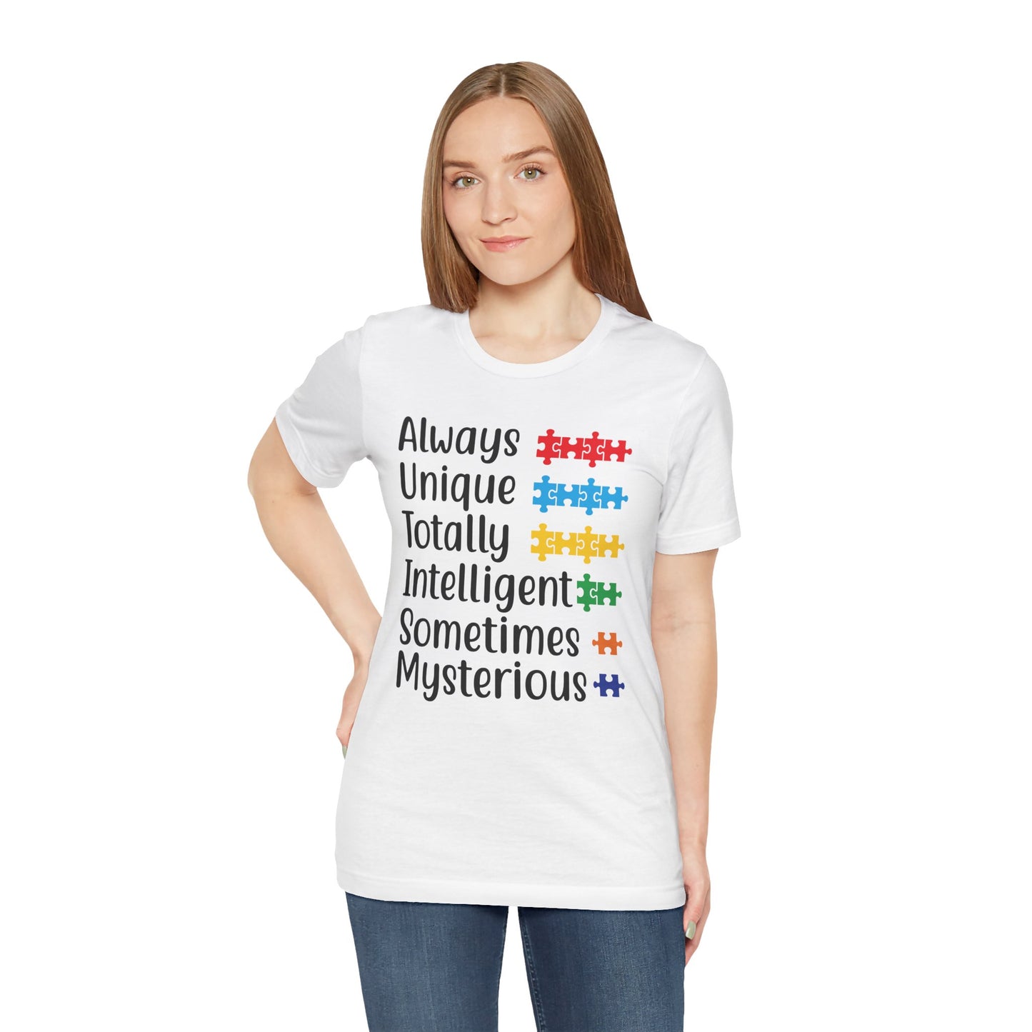 Autism - Always Unique Totally Intelligent Sometimes Mysterious Unisex Softstyle T-Shirt