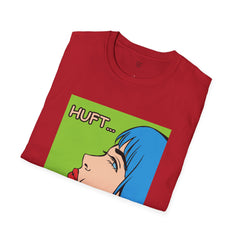 Pop Art Gal T-Shirt featuring Blue Hair and Red Lips Unisex Soft Style Shirt