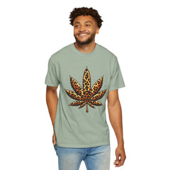 Vintage Leopard Cannabis Leaf T-shirt — Weed Lover Stoner Gift