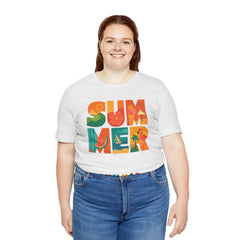 Summer Graphic Tee — Colorful Tropical "SUMMER" Typography T-Shirt