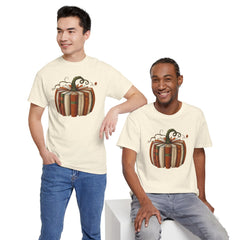 Autumn-Themed Pumpkin Book Tee, Cozy Fall Shirt, Halloween Apparel, Literary Gift, Unisex Comfortable T-Shirt