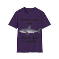 Before You Ask Yes, It Was A Shark Unisex Softstyle T-Shirt  As an amputee it is a funny joke and conversation starter