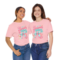 Summer Vibes Tee — Pastel Seashell Bow Beach T-Shirt