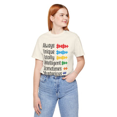 Autism - Always Unique Totally Intelligent Sometimes Mysterious Unisex Softstyle T-Shirt