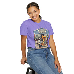 Front Graphic "Who Let the Dogs Out?" Baldwin Harbor Animal Hospital Cute Vet Clinic T Shirt