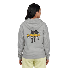 Personalized with your dogs image Zip Hoodie — "My Therapist Has a Wet Nose" Graphic