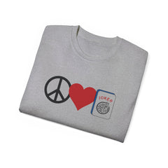 Peace Love Mahjong Unisex Ultra Cotton Tee / See our matching Coffee Mugs and Weekender Tote Bag
