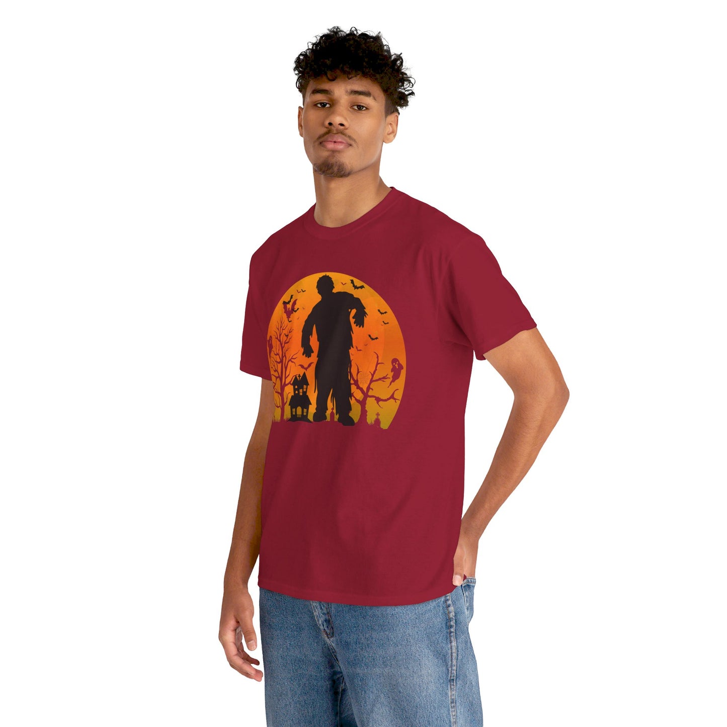 HAUNTED HOUSE ZOMBIE! Graphic Unisex Heavy Cotton Tee