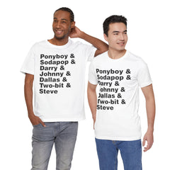 The Outsiders Shirt, Greasers Characters Shirt, Unisex Jersey Short Sleeve Tee