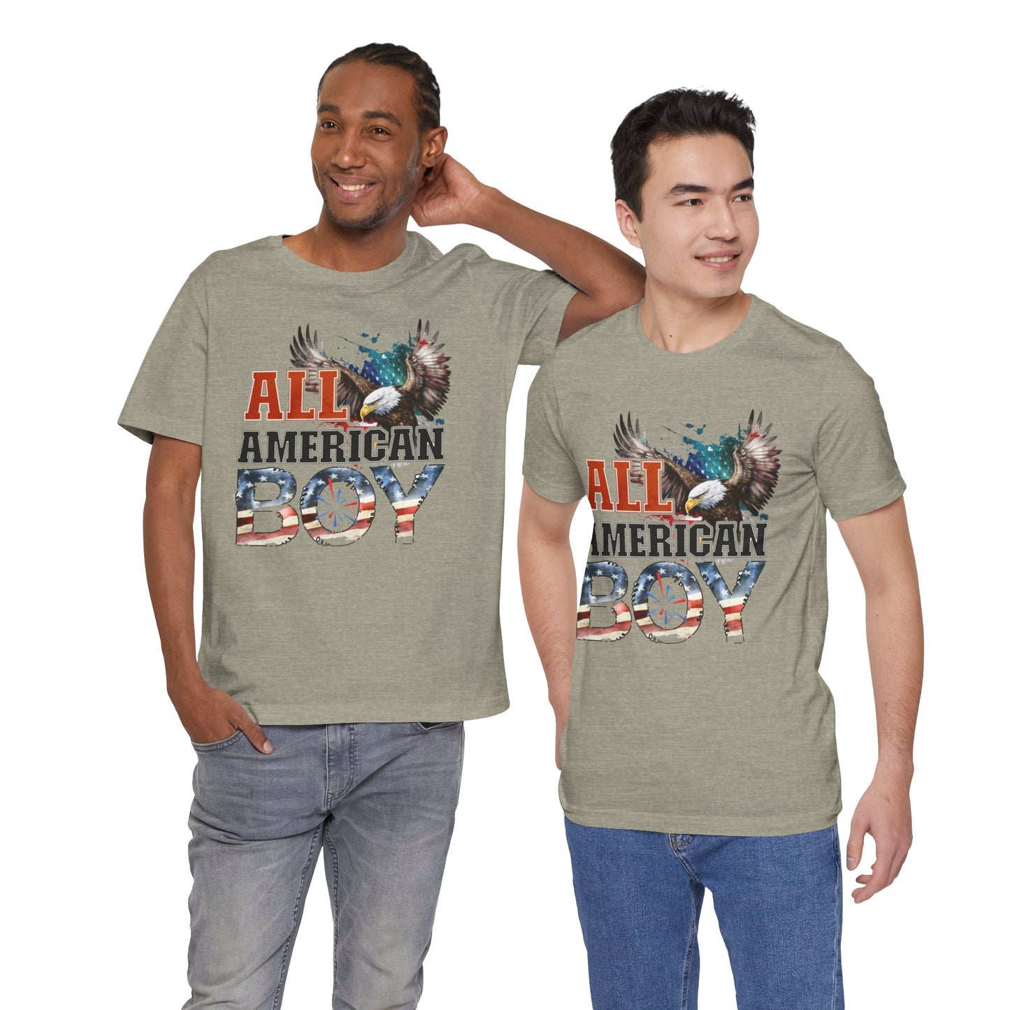 All American Boy With Eagle Graphic, Unisex Jersey Short Sleeve Tee