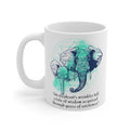 Elephant On Green Graphic Quote Mug