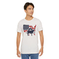 Red White and Blue Farmer Graphic, Unisex Jersey Short Sleeve Tee