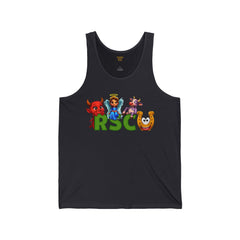 College Mascot Unisex Tank Top - Russell Sage Purple Cow, Red Devil, Golden Horseshoe, Blue Angel Enter into the Notes Box Before Purchase what your Graduation Year Is And We will Imprint It on the Back of Your Top