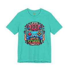 100 Days of School Complete - Unisex Short Sleeve Tee | Elementary School Holiday, Teacher Apparel, Kids Motivation, Days Checked Off