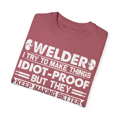 Fun Welder T-Shirt - 'Idiot-Proof' Design for Welding Enthusiasts