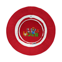Unisex Bucket Hat - Russell Sage College Mascot Characters Purple Cow, Red Devil, Golden Horseshoe, Blue Angel
