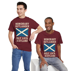 Honorary Outlander Heavy Cotton Tee, Holy Loch Scotland Shirt, Outlander Fan Gift, Casual Tee, Travel Souvenir, Unisex T-Shirt