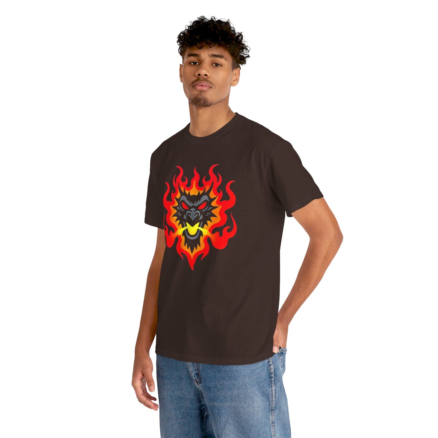 Flaming Fire Dragon - Graphic Unisex Heavy Cotton Tee