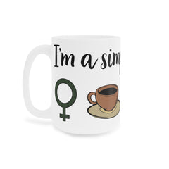 Simple Woman Mug, Knitting Enthusiast, Paw Print Mug, Female Symbol, Heart Yarn Design, 11oz, 15oz, 20oz Mug, Knitter's Present, Pet Lover