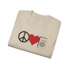 Peace Love Mahjong Unisex Ultra Cotton Tee / See our matching Coffee Mugs and Weekender Tote Bag