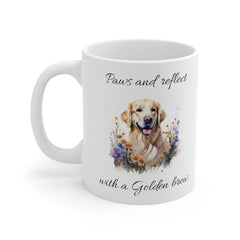 Golden retriever mug, dog lover gift, life is golden mug, ceramic dog mug, gift for her, gift for him, dog dad, dog mom, animal lover mug