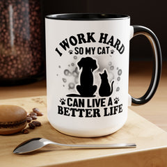 Cat slave mug, funny cat mug, gift for cat lover, crazy cat lady gift, pet owner gift, kitten lover mug, cat gift, animal lover present