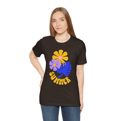 Summer Floral Tee — Retro Flowers & Monstera Design