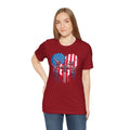 Red White and Blue Heart with Jets Graphic, Unisex Jersey Short Sleeve Tee