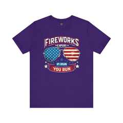 Fireworks Expert, If I Run You Run, Sunglasses  Graphic, Unisex Jersey Short Sleeve Tee