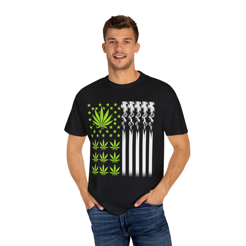 WEED FLAG T Shirt, Vintage Style tee, Marijuana Leaf graphic Tee, Weed Lover, Smoke Cannabis tee, Relaxed Fit tee, Stoner Lifestyle T Shirt