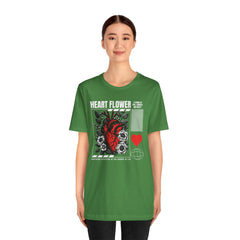 Heart Flower Tee - Nuturing Affection In The Garden Of Life - Positive Vibes Unisex Jersey Short Sleeve Tee