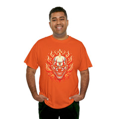 Flaming Fire Clown - Graphic Unisex Heavy Cotton Tee