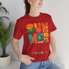 Summer Graphic Tee — Colorful Tropical "SUMMER" Typography T-Shirt