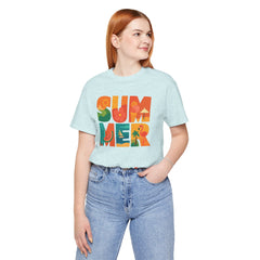 Summer Graphic Tee — Colorful Tropical "SUMMER" Typography T-Shirt