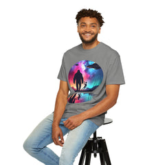 Bigfoot & Alien Nightscape T-Shirt — Sasquatch UFO Graphic Tee