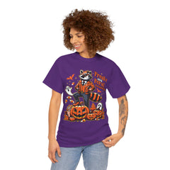 Freaky And Feral Halloween Raccoon! Graphic Unisex Heavy Cotton Tee